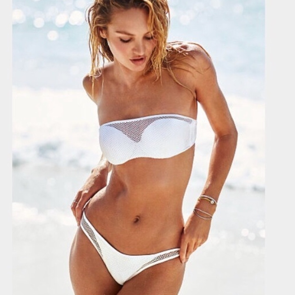 Victoria’s Secret White Mesh Bikini Top